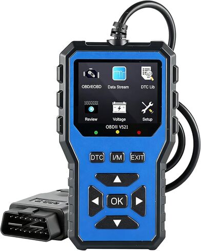 أداة تشخيص ماسح ضوئي OBD2 مطورة لعام 2026، قارئ رمز السيارة وماسح ضوئي لتشخيص السيارة، فحص قارئ رمز المحرك مع البيانات الحية، I/M، الوضع 6/8، جهد البطارية، قراءة رموز الأخطاء ومسحها (أحمر) in Kuwait