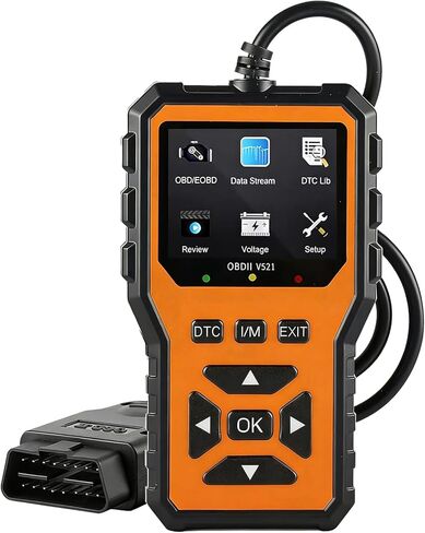 أداة تشخيص ماسح ضوئي OBD2 مطورة لعام 2026، قارئ رمز السيارة وماسح ضوئي لتشخيص السيارة، فحص قارئ رمز المحرك مع البيانات الحية، I/M، الوضع 6/8، جهد البطارية، قراءة رموز الأخطاء ومسحها (أحمر) in Kuwait