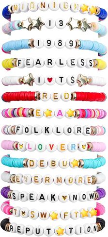 Friendship Bracelets for Women, Colorful Clay Bead Bracelets, Inspiration Music Time Bracelets, Singer Birthday Gifts, Valentine's Day Couple Fashion Party Accessories in Kuwait