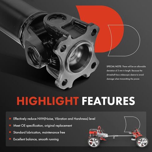 A-Premium Front Drive Shaft Driveshaft Assembly Compatible with Nissan Titan 2017-2023, 5.6L, 4WD, 139.8 inch WB, Complete Prop Shaft in Kuwait