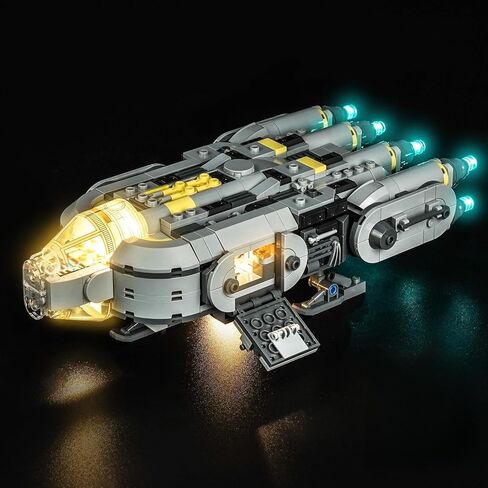 طقم إضاءة LED من BrickBling متوافق مع طراز Lego The Mandalorian وGrogu Anzellan Starship 75445 - باستثناء الطراز (ضوء إصدار RC) in Kuwait