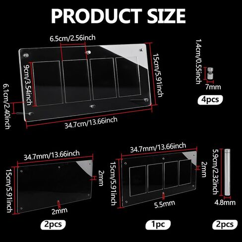 PH PandaHall 4-Slot Acrylic Trading Card Display Case Clear Baseball Cards Display Frame Collectibles Sports Card Stands Cards Displaying Wall with Screw for Pictures Photo Storage Displaying in Kuwait