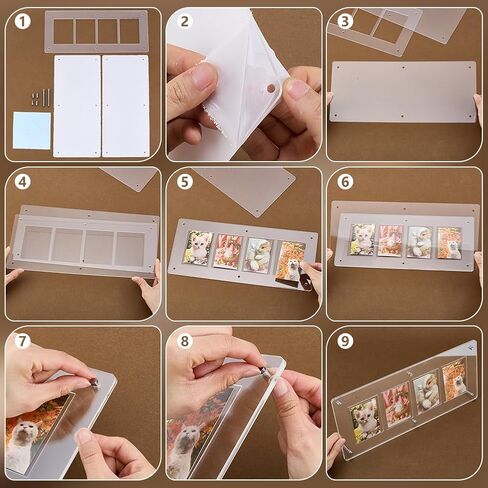 PH PandaHall 4-Slot Acrylic Trading Card Display Case Clear Baseball Cards Display Frame Collectibles Sports Card Stands Cards Displaying Wall with Screw for Pictures Photo Storage Displaying in Kuwait