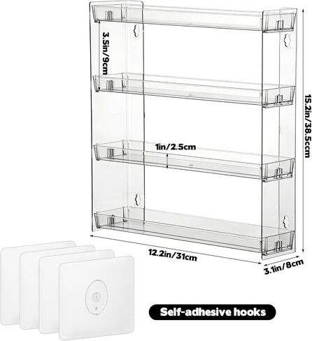 4 Tiers Monster Trucks Display Case Acrylic Transparent Monster Truck Organizers Storage Carrying Case Wall Mount Toy Car Holder Shelf Rack for Hot Wheels Matchbox Cars Room Decor in Kuwait