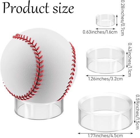 Clear Acrylic Sphere Holder Set, 12 Pieces Sphere Display Stand, Small Plastic Display Stands, 3 Sizes for Displaying Spheres, Eggs, Collectibles in Saudi Arabia