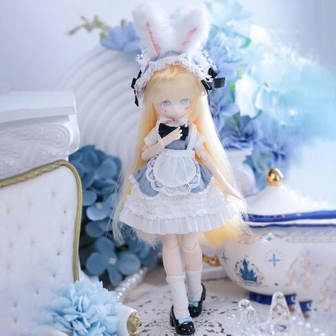 BJD Dolls 1/8 BJD Doll 9" Ball Jointed Doll Dress Up Dolls Collectible Figures Collection Gift Toys for Party Birthday Ages 15 and Up PVC & ABS Costume Included, Butterfly Exclusion Zone in Saudi Arabia