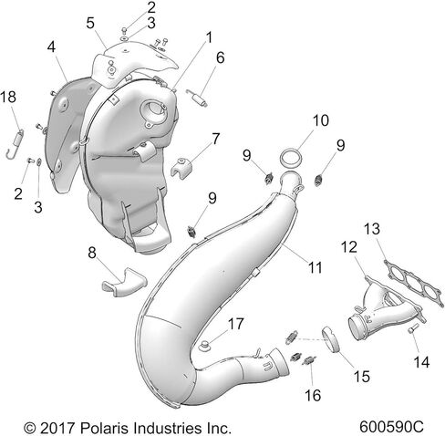 Polaris Manifold Weld، أسود (درجة الحرارة العالية)، قطعة OEM الأصلية 1262933-029، الكمية 1 in Kuwait