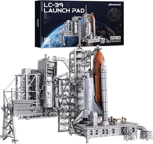 بيسكول 3D الألغاز LC-39 منصة الإطلاق المعدنية نموذج عدة للبالغين مكوك الفضاء الألغاز المعدنية القابلة للتحصيل نموذج البناء DIY التفاعلي، الهدايا الهندسية للرجال المراهقين 16+، ديكور مكتب in Kuwait