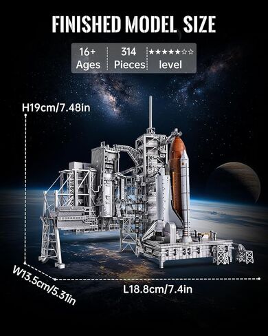 بيسكول 3D الألغاز LC-39 منصة الإطلاق المعدنية نموذج عدة للبالغين مكوك الفضاء الألغاز المعدنية القابلة للتحصيل نموذج البناء DIY التفاعلي، الهدايا الهندسية للرجال المراهقين 16+، ديكور مكتب in Kuwait