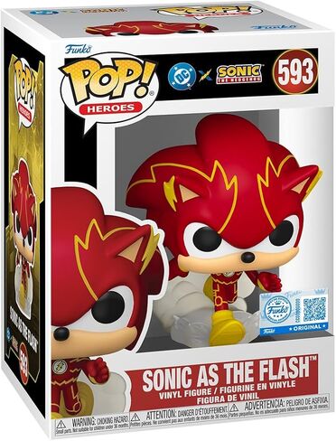 فانكو بوب! الأبطال: JLA & Sonic - Sonic as the Flash - Sonic + DC Comics - شخصية فينيل قابلة للتجميع - فكرة هدية - بضائع رسمية - ألعاب للأطفال والكبار - محبي DC Comics in Kuwait