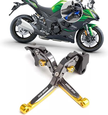 for Ninja 1100SX SE 2025 Front and Rear disc Brakes, Modified Brake Horns with Parking Function, Pull rods,Ninja 1100sx se 2025 Motorcycle Accessories (Titanium Green) in Saudi Arabia