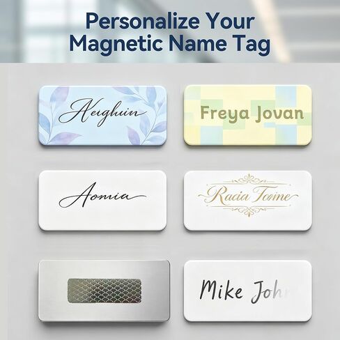 22 Pcs Sublimation Name Tag Blanks Magnetic 1.5"x3" Aluminum Name Badges Blanks Bulk with Magnetic Backing, 0.8mm Metal Sublimation Tags for DIY Employee ID Badges Office Retail School Events in Saudi Arabia