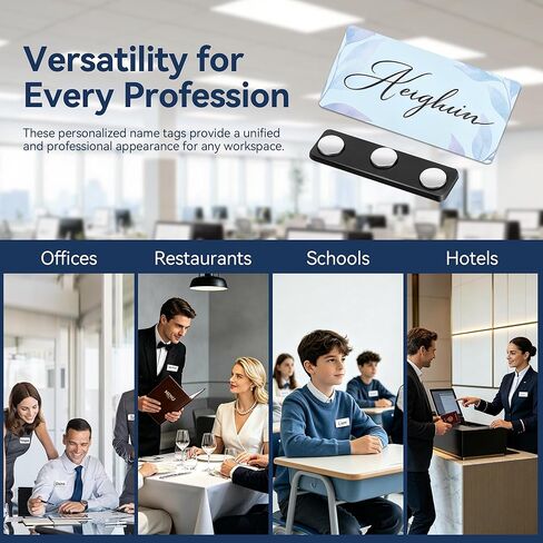 22 Pcs Sublimation Name Tag Blanks Magnetic 1.5"x3" Aluminum Name Badges Blanks Bulk with Magnetic Backing, 0.8mm Metal Sublimation Tags for DIY Employee ID Badges Office Retail School Events in Saudi Arabia