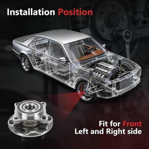 HYR 515040 2PCS Front Wheel Bearing and Hub Assembly Fits 2003-2021 Toyota Tacoma/4Runner/FJ Cruiser, Lexus GX460/GX470, 4WD, 6 Lugs w/ABS in Kuwait