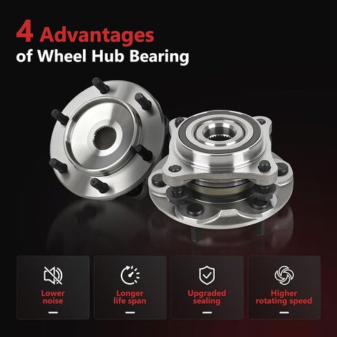 HYR 515040 2PCS Front Wheel Bearing and Hub Assembly Fits 2003-2021 Toyota Tacoma/4Runner/FJ Cruiser, Lexus GX460/GX470, 4WD, 6 Lugs w/ABS in Kuwait
