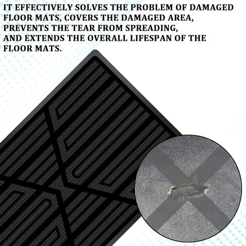 Car Floor Mats Carpet Patch with Screws, Universal Automotive Carpet Patch Repair Kit, Anti-Skid Rubber Car Floor Mat Protector to Repair Torn Mat for Driver Side Gas Pedal Foot Rest (Black) in Saudi Arabia