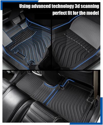 Floor Mats Custom Fit for Ford F150/F-150 Lightning SuperCrew Cab 2015-2024 TPE All Weather Protective Floor Mats,Customized First and Second Row Car Floor Mat Set,Heavy Duty Accessories,Black in Saudi Arabia