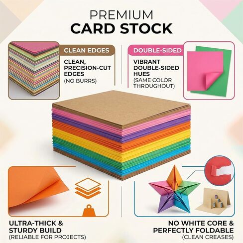 100 Colors Assorted Cardstock Printer Paper 8.5 x 11-100 Sheets Colored Construction Paper, Crafting & Scrapbooking - Thick Card Stock for School, Office & DIY Projects & Party Decorations in Saudi Arabia