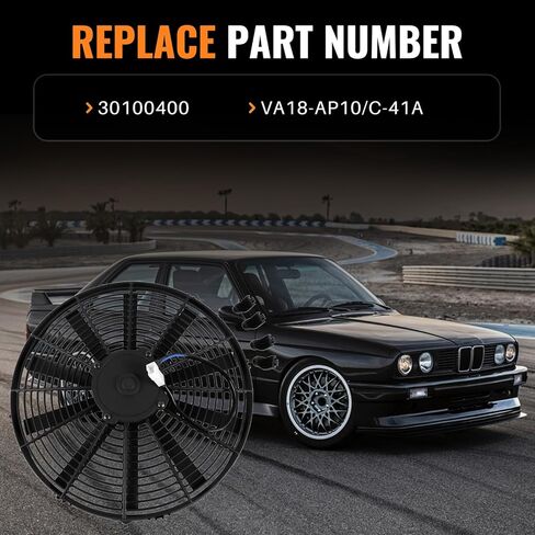30100400 16" 12V Low Profile Radiator Puller Fan Straight Blade VA18-AP10/C-41A 1074 CFM Compatible with Spal Radiators Oil Coolers Race Cars Restoration in Saudi Arabia