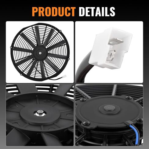 30100400 16" 12V Low Profile Radiator Puller Fan Straight Blade VA18-AP10/C-41A 1074 CFM Compatible with Spal Radiators Oil Coolers Race Cars Restoration in Saudi Arabia