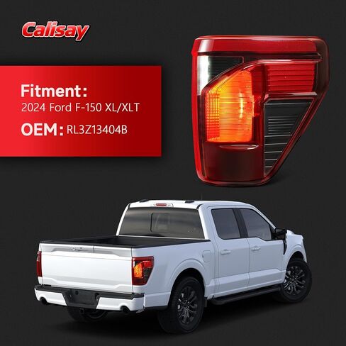 مصابيح خلفية هالوجين متوافقة مع 2024-2026 Ford F150 XL XLT STX مع نقطة عمياء (الوحدة غير متضمنة) استبدال المصابيح الخلفية لـ OEM RL3Z13404B RL3413B504BB (جانب الركاب الأيمن) in Kuwait