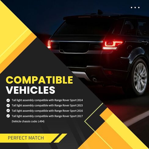 زوج مجموعة مصابيح الذيل متوافقة مع L494 Range Rover Sport 2014-2017 مصباح الذيل الخلفي LR061588 LR061589 in Kuwait