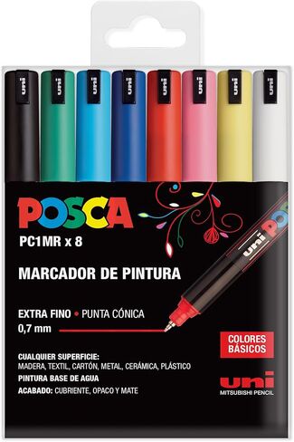 مجموعة من 8 أقلام تحديد مقاس 0.7 مم POSCA PC-1MR in Kuwait