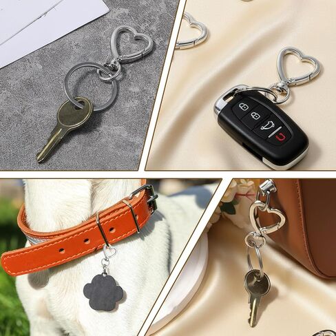 Yuomeaz 20Pcs Heart Lobster Clip, Stainless Steel Heart Clasp for Keychain, Swivel Lobsters Clasp for Key Ring, Necklace, Bag, Jewelry, DIY Craft (Silver) in Kuwait