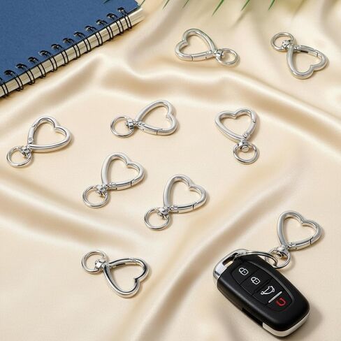 Yuomeaz 20Pcs Heart Lobster Clip, Stainless Steel Heart Clasp for Keychain, Swivel Lobsters Clasp for Key Ring, Necklace, Bag, Jewelry, DIY Craft (Silver) in Kuwait