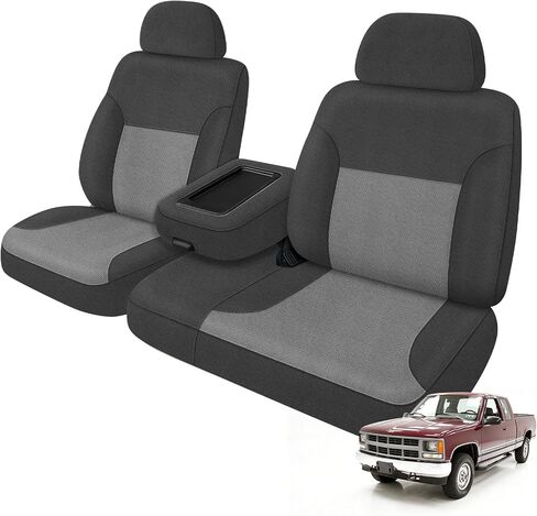 Front Seat Covers Replacement for 1995-2000 Chevy Silverado/Suburban/Tahoe and GMC Sierra/Yukon 60/40 Split Seat with Opening Console, Custom Fit Waterproof Neoprene Seat Cover in Saudi Arabia