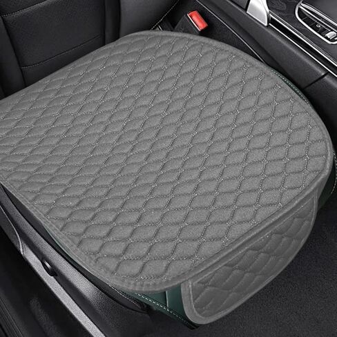 Car Seat Cover, Comfortable Breathable Linen Automotive Front Seat Protector with Storage Pocket, Universal Anti-Slip Vehicle Seats Bottom Cushion Pad for SUV, Truck, Sedan (Black) in Saudi Arabia