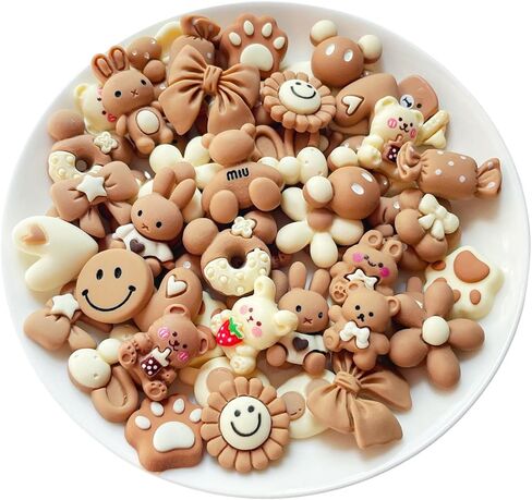 60 Pack Assorted DIY Charms Bulk Cute Candy Sweets Patches with Round Adhesive Dots for Craft Making, Ornament Scrapbooking DIY Crafts Project Making in Saudi Arabia