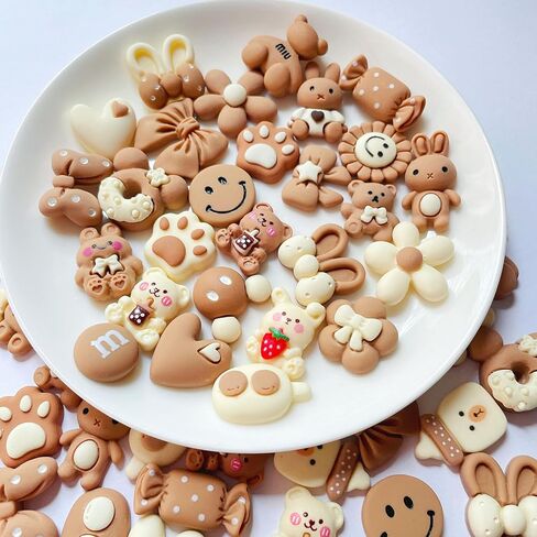 60 Pack Assorted DIY Charms Bulk Cute Candy Sweets Patches with Round Adhesive Dots for Craft Making, Ornament Scrapbooking DIY Crafts Project Making in Saudi Arabia