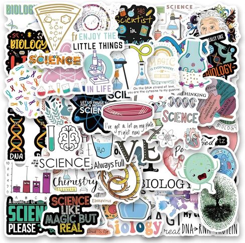 120Pcs Biology Stickers Cartoon Science Aesthetics Vinyl Waterproof Decals for Adults for Birthday Party Supplies Decoration Choice for Helmet Laptop Water Bottle Journaling Scrapbooking in Saudi Arabia
