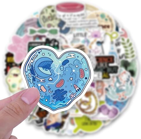 120Pcs Biology Stickers Cartoon Science Aesthetics Vinyl Waterproof Decals for Adults for Birthday Party Supplies Decoration Choice for Helmet Laptop Water Bottle Journaling Scrapbooking in Saudi Arabia