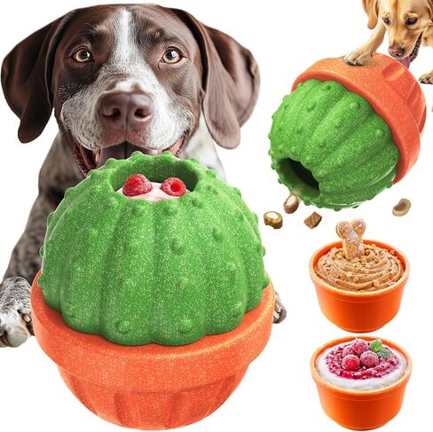 KADTC 3 in 1 Large-Size Durable Dog Fillable & Frozen Lick Treat Toy No-Transfer Freeze & Play,Long-Lasting Ultimate Boredom Buster, Kibble Dispenser Food Ball & Tough Dogs Chew Toys BPA-Free & Safe in Saudi Arabia