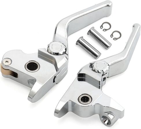 Motorcycle Levers Brake Clutch Handle Lever Adjustable Fit for Harley 2014-2016 Touring Road King Electra Glide Road Glide Street Glide (Long, Chrome) in Saudi Arabia