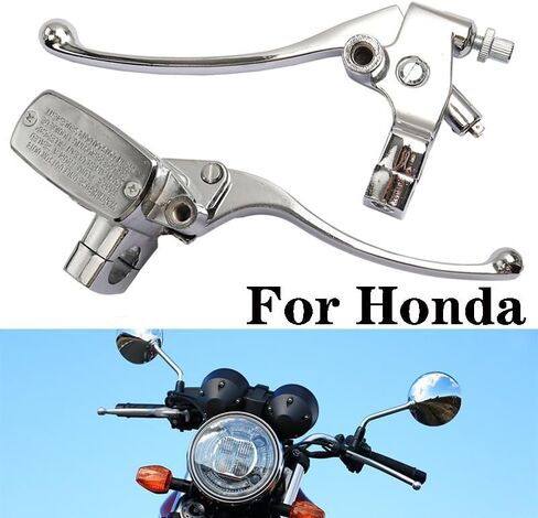 Chrome Motorcycle Brake Master Cylinder & Clutch Lever Kit for Honda Shadow VTX Models, 1" 25mm Handlebar Control Set, 16mm Piston Hydraulic Brake Pump, Left Right Lever Assembly in Saudi Arabia