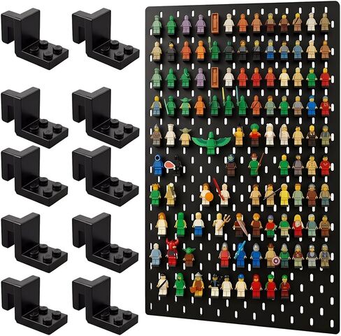 حوامل عرض شخصيات صغيرة من Pegboard، 10 عبوات من حوامل الشخصيات الصغيرة المثبتة على الحائط، متوافقة مع لوحات Pegboard IKEA SKADIS وجميع الأشكال الصغيرة القياسية، لا تحتاج إلى تجميع، مثالية لعرض وتخزين مجموعة الأشكال الصغيرة in Kuwait