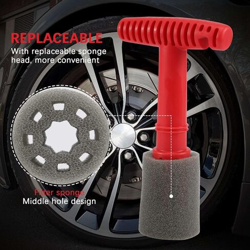 Car Wash Embedded Tire Screw Brush Lug Nut Wheel Cleaning Tools with 3 Extra Sponges in Saudi Arabia