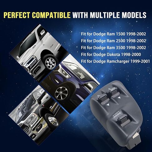 56021912AB Master Power Window Switch & Bezel Assembly Compatible with Dodge Ram 1500 2500 3500 1998-2002, Compatible with Dodge Dakota 1998-2000 Replace# 901-440 DS-1230 56021912AA in Saudi Arabia