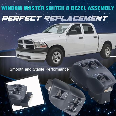 56021912AB Master Power Window Switch & Bezel Assembly Compatible with Dodge Ram 1500 2500 3500 1998-2002, Compatible with Dodge Dakota 1998-2000 Replace# 901-440 DS-1230 56021912AA in Saudi Arabia
