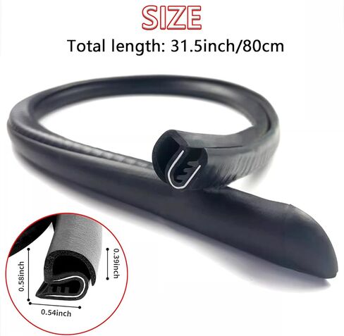 2PCS 2.62Ft Car Door Weather Stripping Rubber - Car Door Seal Strip for Noise Reduction, Dustproof B Pillar Seals, U-Shape Thickened Car Door Seal Strip Rubber Edge Trim in Saudi Arabia