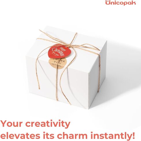 UnicoPak 10 عبوات 6x4.5x4.5 علب هدايا مع أغطية للهدايا، علب هدايا بيضاء للزينة، والشموع، والأكواب، والحرف اليدوية، والحلوى، مثالية للأعمال المنزلية في حفلات أعياد الميلاد وعيد الميلاد in Kuwait
