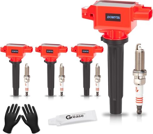 Set of 4 Upgraded Ignition Coil Pack and Iridium Spark Plugs fits for Mazda CX-5 2013-2018, 3 2012-2019, 3 Sport 2014 2016-2018, 6 2014-2017, MX-5 Miata 2016-2018, CX-3 2016-2020 in Saudi Arabia
