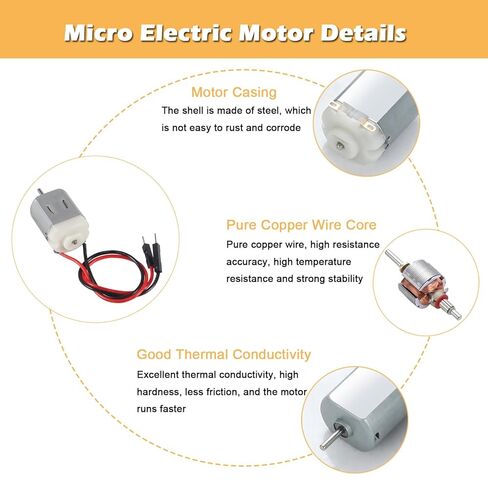 10PCS 130 Miniature DC Motors 1.5V 3V 5V 6V Micro Electric Motor with Wire for DIY Toys Science Projects, Small Electronics DIY in Kuwait