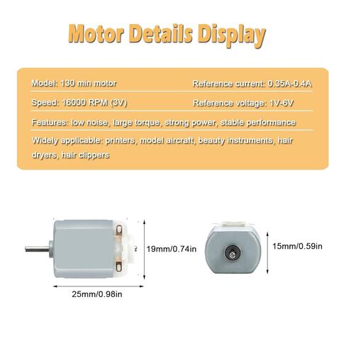 10PCS 130 Miniature DC Motors 1.5V 3V 5V 6V Micro Electric Motor with Wire for DIY Toys Science Projects, Small Electronics DIY in Kuwait