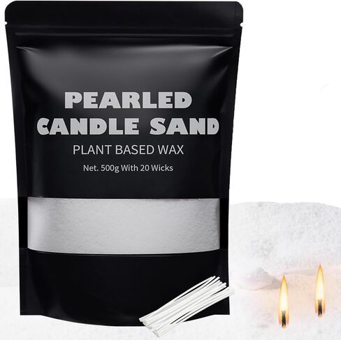 Scented Candle Sand Wax Set, Refillable Plant Sand Candles with 20 Wicks Kit 1.1LB Candle Beads Sand Candles for DIY Candle Making Valentine's Day Gift Party, Wedding, Home Decor (Scented Lavender) in Saudi Arabia