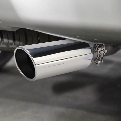 3.5 Inch Inlet Exhaust tip 5" Inch Outlet 12" Long Clamp On Stainless Steel Exhaust Tailpipe Tip for Truck Polished (3.5'' x 5'' x 12'') in Saudi Arabia