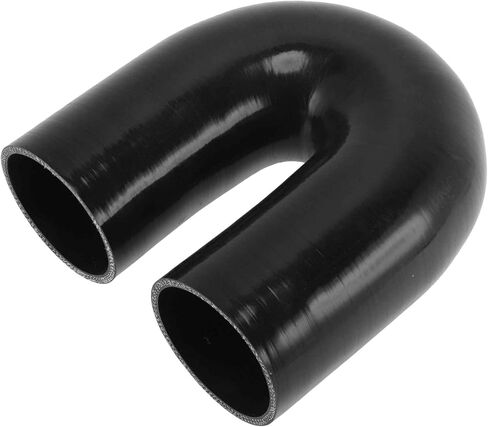 ACROPIX 76mm / 3'' Inch ID 180 Degree U Bend Shape Silicone Elbow Coupler Hose Black Car Coolant Tube Universal 4-Ply Reinforced Rubber Tubing Intake Boots in Kuwait